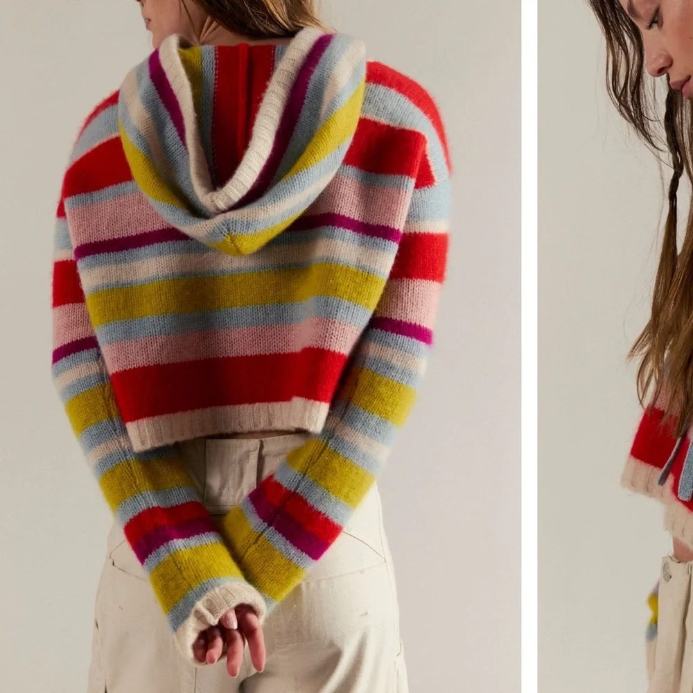 Free People Candy Lane Cashmere Hoodie, M